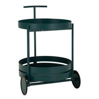 carrito de metal color verde azulado 40x495x61 cm