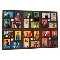 marco collage para fotos 24x10x15 cm marron oscuro mdf vidaxl