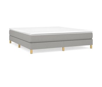Cama box spring con colchón tela gris claro 180x200 cm