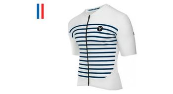 Maillot mangas cortas lebram ventoux blanco azul slim fit