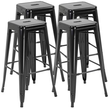 Taburetes de bar 43x43x76 cm negro