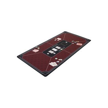 Tapete De Póker Rojo 120 × 60 Cm – Alfombrilla Antideslizante Para Juegos De Cartas Y Casino En Casa