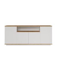 aparador de madera fr15 - 180 x 44 x 75 cm - pino atlantico blanco