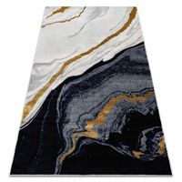 alfombra emerald exclusivo 1017 glamour elegante marmol azul oscuro  120x170 cm