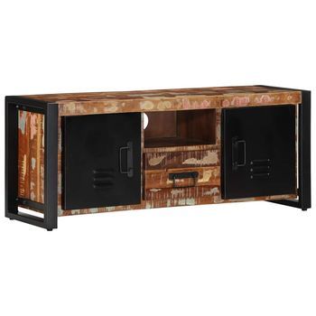 Mueble De Tv Madera Maciza Reciclada 100x30x40 Cm Vidaxl
