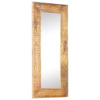 espejo tallado a mano madera maciza de mango 110x50x25 cm vidaxl
