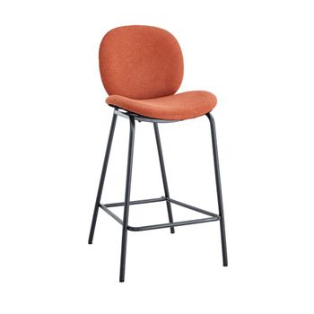 Lote de 2 sillas de bar de tela y metal h65cm - óxido