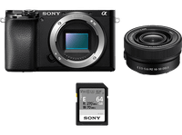 camara evil - sony kit alpha 6100 ilce6100l  objetivo selp16502 tarjeta sd 64gb 242mp wi-fi