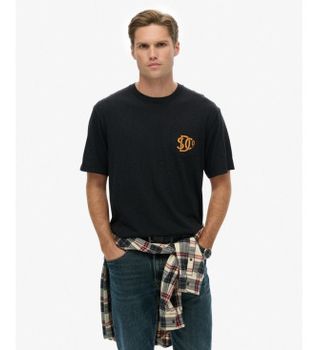 Superdry para hombre. M1012288A Camiseta Merchant Graphic negro (XXL), Casual, Algodón, Manga corta