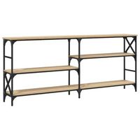 mesa consola madera de ingenieria roble sonoma 180x29x765 cm vidaxl