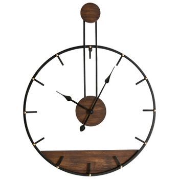 Reloj De Pared Moderno Colgante Estilo Industrial Escandinavo Estructura De Metal Negro Taugon
