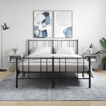 Mesitas De Noche (2 Uds) - Dormitorio - Madera De Ingeniería - Gris Hormigón (40x35x50cm)