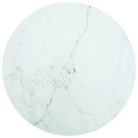 tablero de mesa diseno marmol vidrio templado blanco o90x1 cm vidaxl
