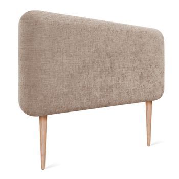 Dhome Cabecero Tapizado En Lana Liso Con Patas Redondeado Para Pared Acústicos Cabeceros Absorbentes Cabezal Cama Dormitorio (marron Claro, 110cm)