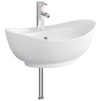 Lavabo De Baño Con Grifo Y Desagüe Cromado 59 X 35 X 21 Cm Vidaxl