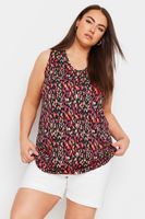yours top sin mangas negro estampado  mujer curvy y tallas grandes yours