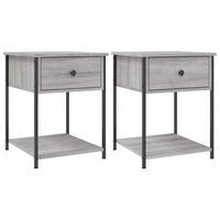 mesita de noche 2 unidades madera ingenieria gris sonoma 44x45x58 cm