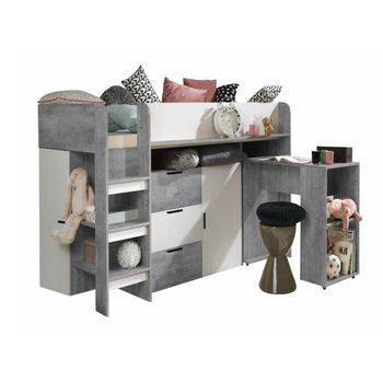 Litera Hartford 363, Individuales, Gris, Aglomerado Laminado, Somieres, 107x204x125cm