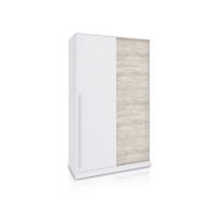 armario de puertas correderas 120x200 cm blanco   blanco velho