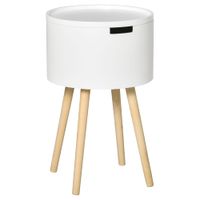 mesa auxiliar 38x38x63 cm blanco