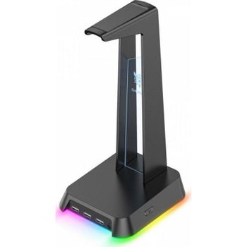 Soporte para auriculares Onikuma ST2 RGB negro con puertos USB y jack 3.5 mm