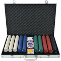 juego de poker con 1000 fichas y maletin de aluminio vidaxl