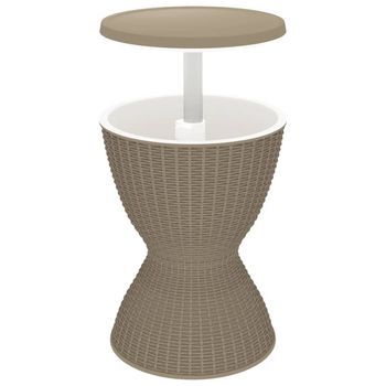 Mesa De Jardín | Mesa Nevera 3 En 1 Polipropileno Marrón Claro
