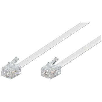 Goobay Cable de Teléfono RJ11 6P4C Macho/Macho 15m Blanco