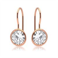 pendientes plata 925 chapado en oro rosa circonita cubica