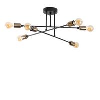 lampara de techo fleur-1501 negro metal 66x66x27 cm