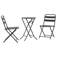 juego de bistro plegable de 3 uds acero antracita cfw925824