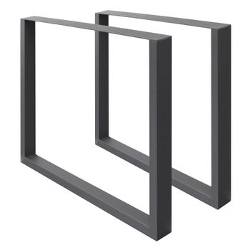 2x Patas de mesa industrial ECD Germany 60 x 72 cm acero en polvo antr