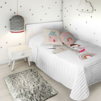 Colcha Bouti Reversible Unicorn White Cama 90