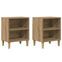 pack 2 uds mesita de noche  mesilla de noche madera ingenieria roble artisian