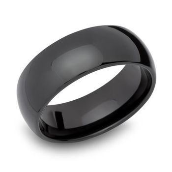 Anillo de tungsteno pulido negro