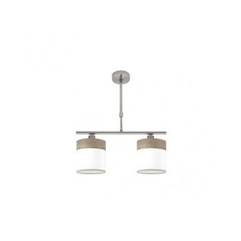 Lampara Cloe 2xe14 Niquel/blanca-madera Gris Regx43x14 Cm