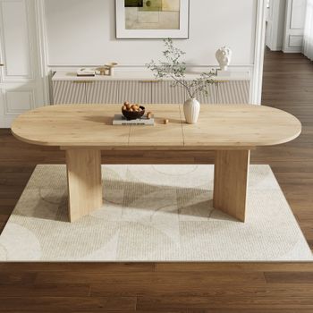 Mesa de comedor extensible, 160/200x90 cm, color roble