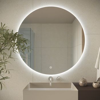 Espejo De Baño Con Luz Led 80 Cm, Redondo, Antivaho, 3 Colores Dimmable - Lomazoo Dallas