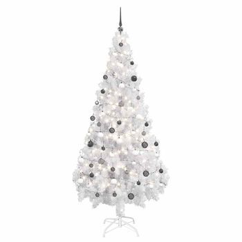 Árbol De Navidad Artificial Con Luces Y Bolas 620 Ramas 180 Cm Vidaxl