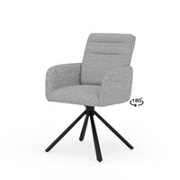 silla giratoria comoda con asiento tapizado en gris claro