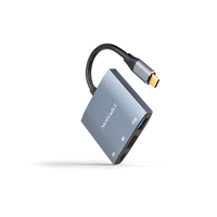 conversor nano cable usb-c a hdmih - usb30h - usb-c pdh 015cm gris