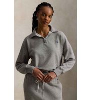polo ralph lauren para mujer 211b18686004 jersey de felpa ligera con cremallera gris m casual algodon