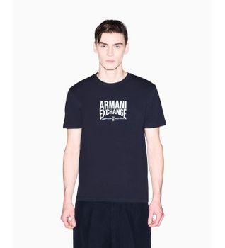 A|X Armani Exchange para hombre. XM002452AF10334UB101 Camiseta Basic Slim Fit marino (L), Casual, Algodón, Manga corta
