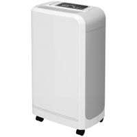 homcom deshumidificador 12ldia deposito de agua 25l con ruedas temporizador de 24 horas pantalla digital de humedad blanco