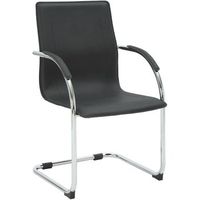 silla cantilever noeleen de piel sintetica simil cuero pvc negro 55x56x95 cm clp