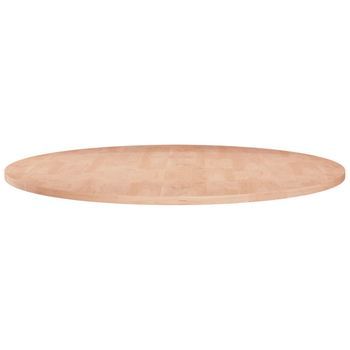 Superficie De Mesa Redonda Madera De Roble Sin Tratar Ø80x1,5cm Vidaxl