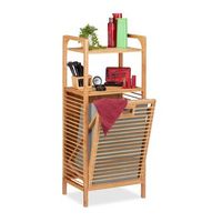 estante de bano con cesto para ropa oro 60 cm