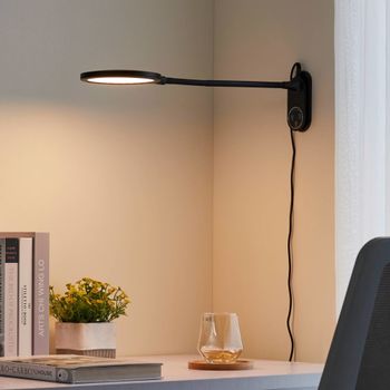 Lámpara de mesa led de plástico negro