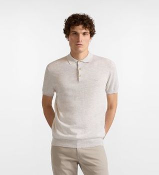 Harmont & Blaine para hombre. HRQ422030990 Polo de punto con efecto tweed beige (S), Casual, Algodón, Manga corta