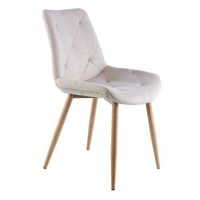 pack 4 sillas comedor marilyn con tapizado en gris extra suave con diseno rombos patas metalicas tipo madera